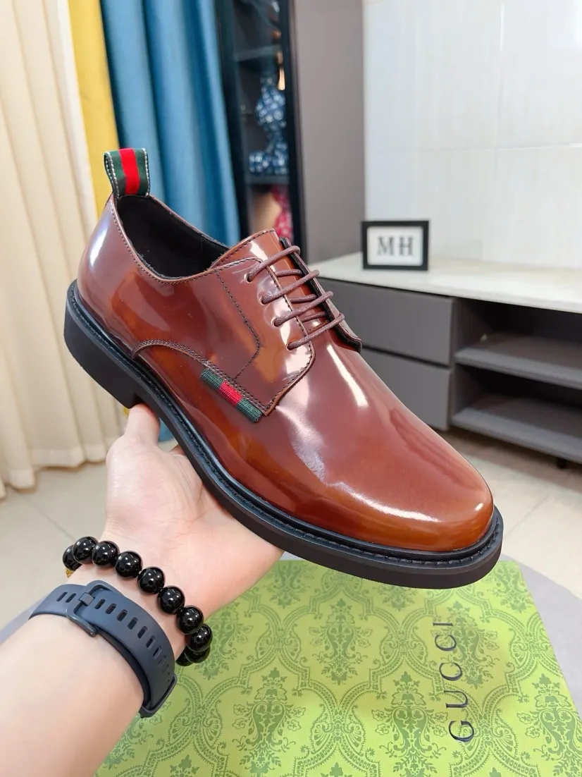 Men's men's shoes💰560🌹🌹Niuli [GUCCI] Formal men's leather shoes [strong][strong][strong] New model coming ~ original quality ☺The upper is imported from Italy with open edges, the leather is soft and delicate, and the wear-resistant and non-slip combination outsole is dignified and domineering, and the luxury charm is unobstructed! The natural and free nouveau riche leads the trend. Code number: 38-44